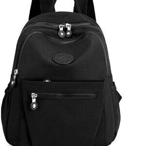 Mini Nylon Women Backpack Small Capacity Casual Travel Lightweight Black